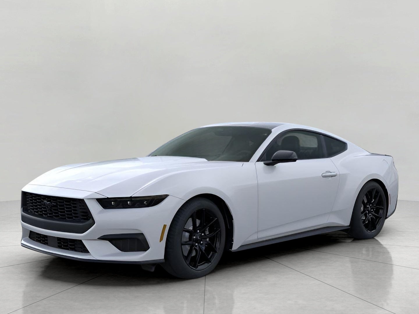 2026 Ford Mustang EcoBoost Fastback in Oxford White — front three-quarter view