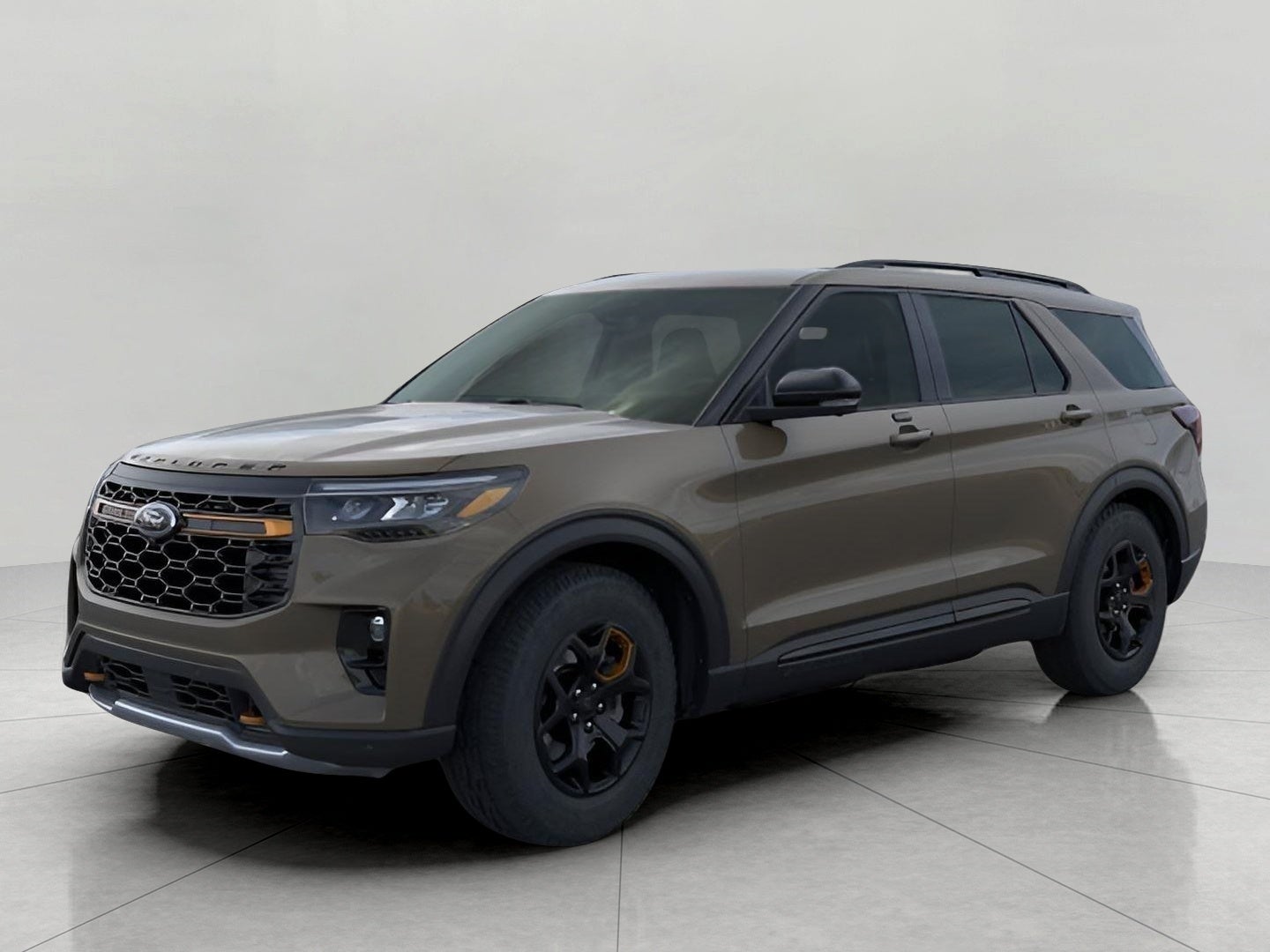 2026 Ford Explorer Tremor 4WD in Marsh Gray — front three-quarter view