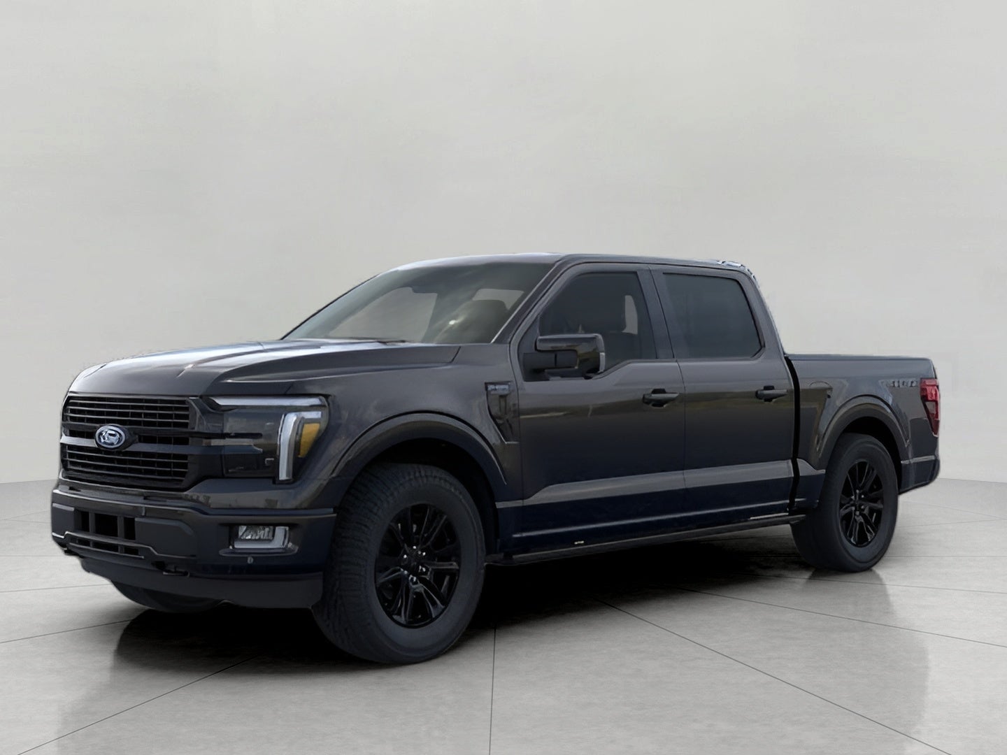 2026 Ford F-150 Platinum 4WD SuperCrew 5.5' Box in Agate Black Metallic — front three-quarter view